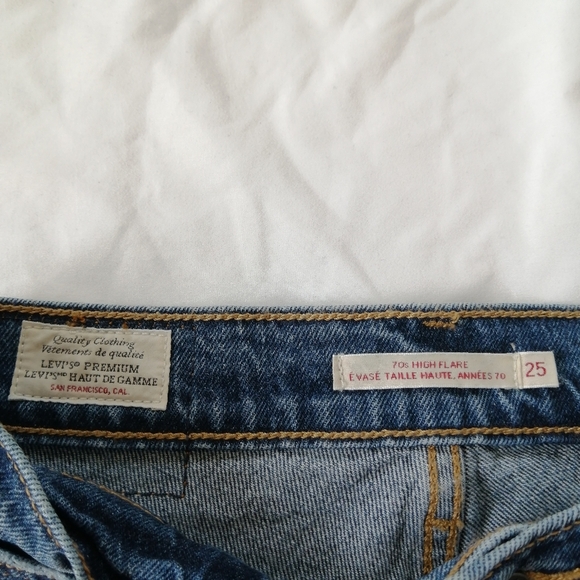 Levi's 70s High Flare Jeans Size 25 Premium Denim in Take It Out Dark - Picture 9 of 16